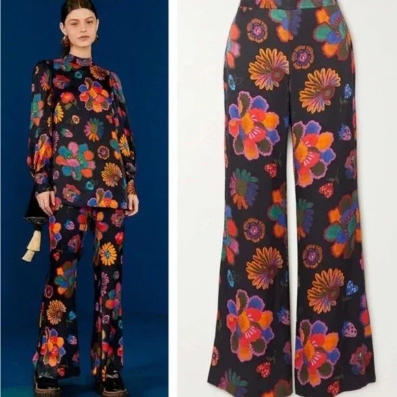 Anthropologie Farm Rio Garden Flare Pants Size S - Picture 1 of 4